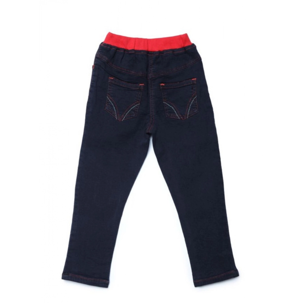Girl's Denim Ribbed Elasticated Jeans (Black) Girl's Denim Ribbed Elasticated Jeans (Black)