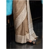 Women's Linen Printed Saree With Unstitched Blouse 5.5Mtr (Beige) Women's Linen Printed Saree With Unstitched Blouse 5.5Mtr (Beige)