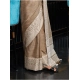 Women's Linen Printed Saree With Unstitched Blouse 5.5Mtr (Beige) Women's Linen Printed Saree With Unstitched Blouse 5.5Mtr (Beige)