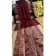 Women's Tussar Silk Madhubani Saree With Unstitched Blouse 5.5Mtr (Maroon)