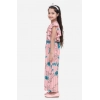 Girl's Rayon Floral Flutter Jumpsuit (Pink-Blue)