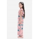 Girl's Rayon Floral Flutter Jumpsuit (Pink-Blue) Girl's Rayon Floral Flutter Jumpsuit (Pink-Blue)