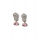 Women's Brass Silver Plated Drop Earrings (Pink) Women's Brass Silver Plated Drop Earrings (Pink)