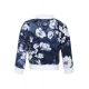 Girl's Polyester Printed Long Sleeves Bomber Jacket (White-Blue) Girl's Polyester Printed Long Sleeves Bomber Jacket (White-Blue)