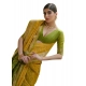 Women's Silk_Blend Ethnic Ikat Pattern Saree With Unstitched Blouse 5.5Mtr (Yellow)