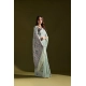 Women's Blended_Cotton Floral Saree With Unstitched Blouse 5.5Mtr (Aqua_Blue)