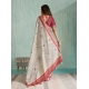 Women's Silk Blend Printed Saree With Unstitched Blouse 5.5Mtr (Beige)