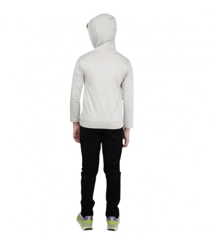 Boy's Cotton Printeded Hooded Neck Hoodies (Grey )