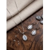 Women's Brass Silver Plated Pendant Set (Grey)