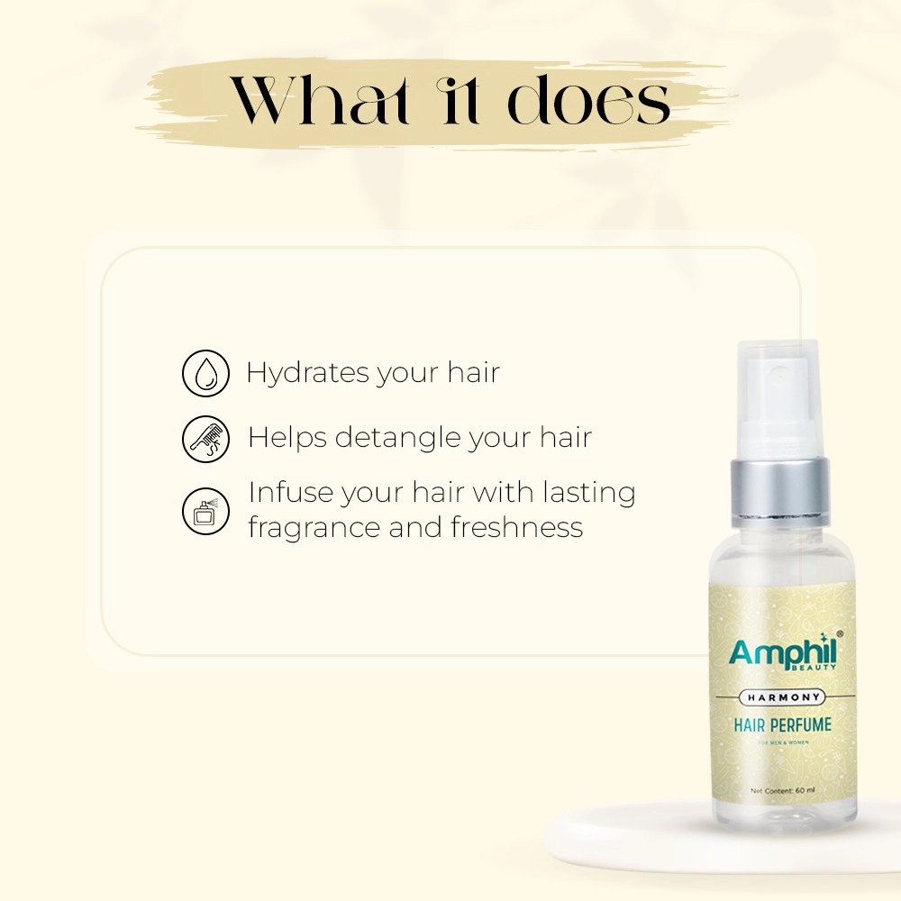 Amphil beauty Harmony Unisex Hair perfume 60 ml | Alcohol Free | Water Based | Paraben Free
