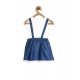 Girl's Denim Embellished Sleeveless Skirt with inner (Dark Blue) Girl's Denim Embellished Sleeveless Skirt with inner (Dark Blue)
