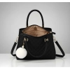 Women's PU Leather Solid Shoulder Zipper Handbag (Black) Women's PU Leather Solid Shoulder Zipper Handbag (Black)