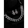 Women's Brass Silver Plated Necklace set (White)