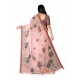 Women's Georgette Floral Printed Saree With Unstitched Blouse 5.5Mtr (Peach)