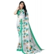 Women's Georgette Floral Printed Saree With Unstitched Blouse 5.5Mtr (Green)