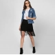 Women's Denim Washed Long Sleeves Jacket (Blue) Women's Denim Washed Long Sleeves Jacket (Blue)