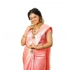 Women's Soft Lichi Silk Printed Saree With Unstitched Blouse 5.5Mtr (Pink) Women's Soft Lichi Silk Printed Saree With Unstitched Blouse 5.5Mtr (Pink)