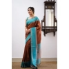 Women's Soft Lichi Silk Printed Saree With Unstitched Blouse 5.5Mtr (Brown) Women's Soft Lichi Silk Printed Saree With Unstitched Blouse 5.5Mtr (Brown)