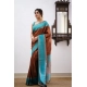 Women's Soft Lichi Silk Printed Saree With Unstitched Blouse 5.5Mtr (Brown)