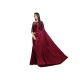 Women's Satin Solid Saree With Unstitched Blouse 5.5Mtr (Maroon)