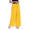 Dropship Women's Casual Rayon Solid Ankle Length Palazzo (Yellow , Free Size)