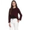 Women's Polyester Diagonal Cut Long Sleeves Blazer (Maroon)