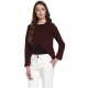 Women's Polyester Diagonal Cut Long Sleeves Blazer (Maroon)