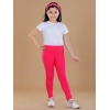 Girl's Cotton Lycra Solid Elasticated Leggings (Dark Pink) Girl's Cotton Lycra Solid Elasticated Leggings (Dark Pink)