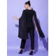 Women's Polyeter Solid Cape Sleeve Jumpsuit (Black) Women's Polyeter Solid Cape Sleeve Jumpsuit (Black)