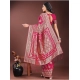 Women's Silk Printed Saree With Unstitched Blouse 5.5Mtr (Magenta)