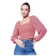 Women's Polyester Floral Long Sleeves Top (Red) Women's Polyester Floral Long Sleeves Top (Red)