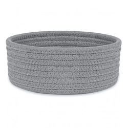 Cotton 8x3 Inch Round 1 Pcs Bedside Organizer (Gray)