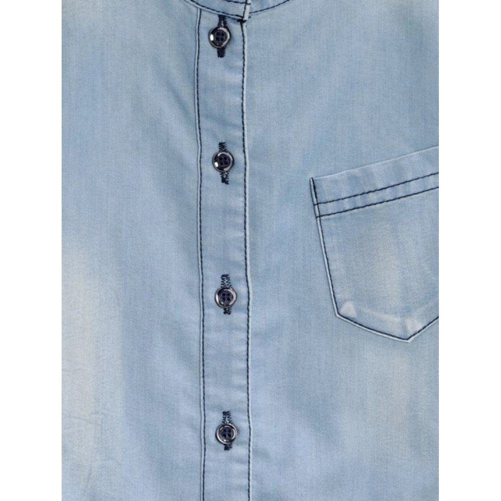 Girl's Denim Embellished Sleeveless Jumpsuit (Blue) Girl's Denim Embellished Sleeveless Jumpsuit (Blue)