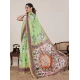 Women's Linen Floral Printed Saree With Unstitched Blouse 5.5Mtr (Light Green) Women's Linen Floral Printed Saree With Unstitched Blouse 5.5Mtr (Light Green)