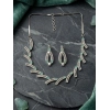 Women's Brass Silver Plated Necklace set (Turquoise)
