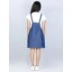 Girl's Denim Solid Sleeveless Dress (Blue) Girl's Denim Solid Sleeveless Dress (Blue)
