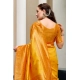 Women's Silk Blend Zari Woven Saree With Unstitched Blouse 5.5Mtr (Mustard)