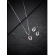 Women's Brass Silver Plated Pendant Set (Pink) Women's Brass Silver Plated Pendant Set (Pink)