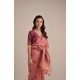 Women's Blended_Cotton Floral Motifs And Woven Buttas Saree With Unstitched Blouse 5.5Mtr (Pink)