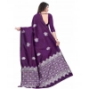 Women's Soft Lichi Silk Printed Saree With Unstitched Blouse 5.5Mtr (Purple) Women's Soft Lichi Silk Printed Saree With Unstitched Blouse 5.5Mtr (Purple)