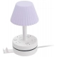 Plastic-LED Ribbed Shade Table Lamp with USB Charging Base (White) Plastic-LED Ribbed Shade Table Lamp with USB Charging Base (White)