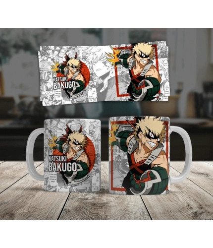 Anime Katsuki Bakugo Ceramic Printed Coffee Mug (White)