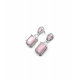 Women's Brass Silver Plated Drop Earrings (Pink)