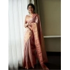 Women's Litchi silk Printed Saree With Unstitched Blouse (Light Pink) Women's Litchi silk Printed Saree With Unstitched Blouse (Light Pink)