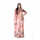 Women's Georgette Floral Printed Saree With Unstitched Blouse 5.5Mtr (Peach)