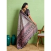 Women's Silk Blend Printed Saree With Unstitched Blouse 5.5Mtr (Grey) Women's Silk Blend Printed Saree With Unstitched Blouse 5.5Mtr (Grey)