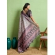 Women's Silk Blend Printed Saree With Unstitched Blouse 5.5Mtr (Grey)
