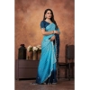 Women's Chiffon Embroidred Saree With Unstitched Blouse 5.5Mtr (Light Blue) Women's Chiffon Embroidred Saree With Unstitched Blouse 5.5Mtr (Light Blue)