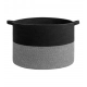 Cotton 16x14 Inch Pack of 1 Storage Basket For Clothes (Black)