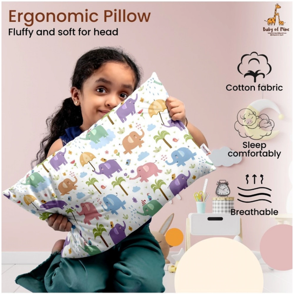 Soft Plush Printed Baby Infant Pillow for Kids Age 1 To 5 Years (Multicolor)